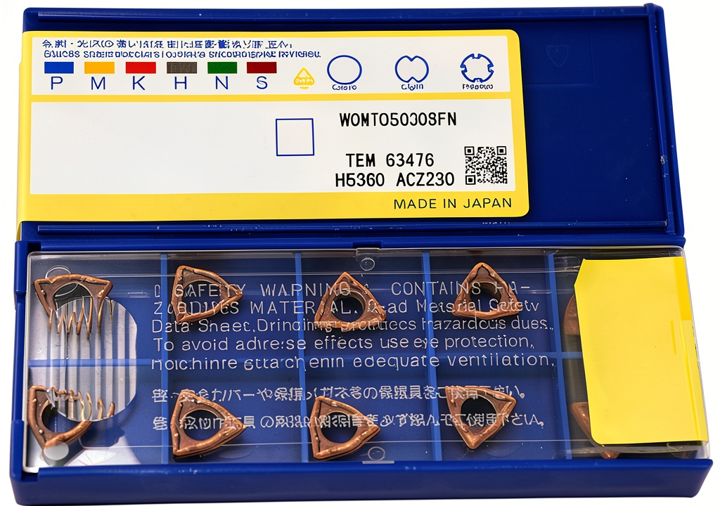 Zhoushi carbide drilling inserts displayed on a workbench