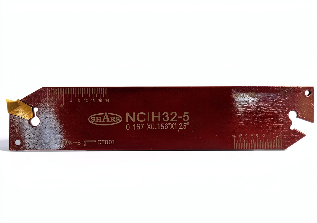 Shars NCIH-32-5-PS drilling insert blade in use on a metal surface