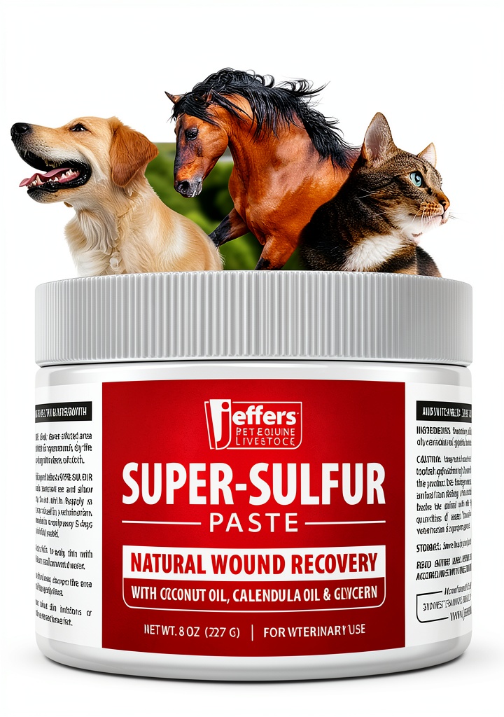 Applying Jeffers Super Sulfur Paste to a horse's hoof