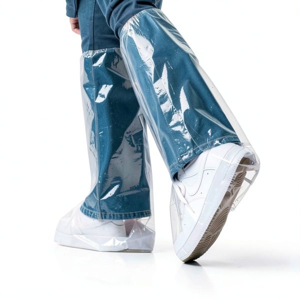 5 Pairs Unisex Tall Shoe Covers – Disposable Waterproof Non-Slip for All Sizes - WHITE-4