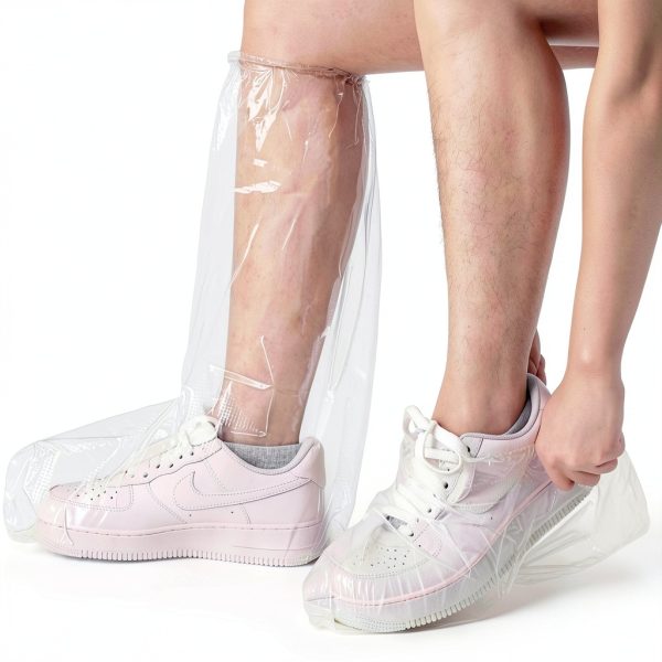 5 Pairs Unisex Tall Shoe Covers – Disposable Waterproof Non-Slip for All Sizes - WHITE-5