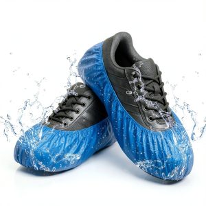 Waterproof Disposable Shoe Covers Pedsox 100pcs Light Blue Elasticized-0