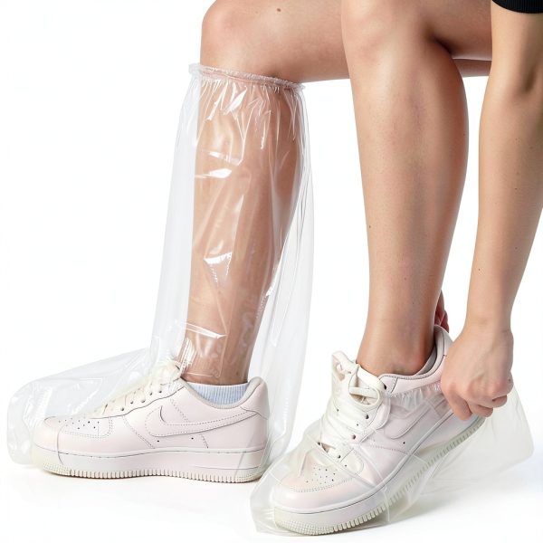 5 Pairs Unisex Tall Shoe Covers – Disposable Waterproof Non-Slip for All Sizes - WHITE-1