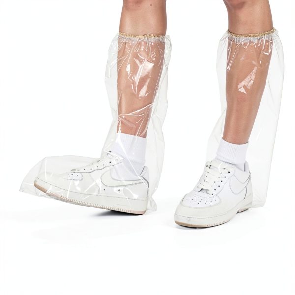 5 Pairs Unisex Tall Shoe Covers – Disposable Waterproof Non-Slip for All Sizes - WHITE-3