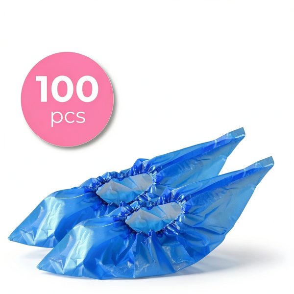 Waterproof Disposable Shoe Covers Pedsox 100pcs Light Blue Elasticized-4