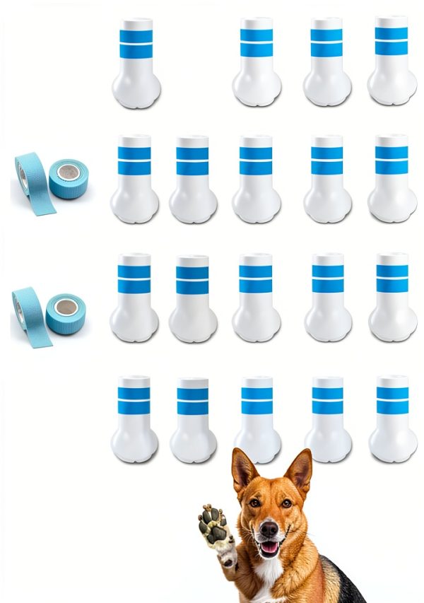 Disposable Dog Boots Furry Fun Market Medium Blue Waterproof Non Slip-0