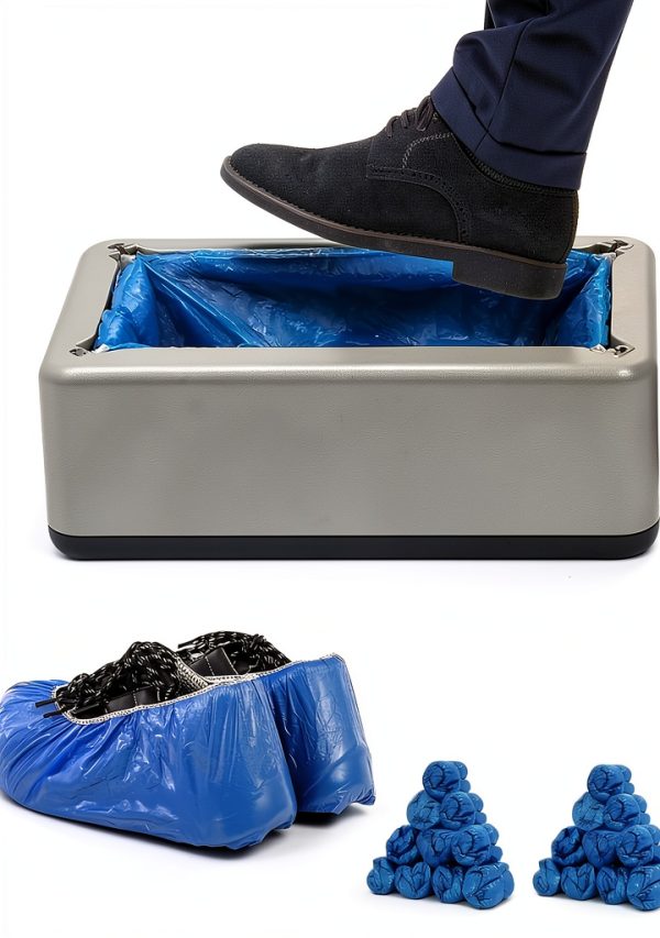 Automatic Shoe Cover Dispenser DASZERX Silver 200 Cover Hand Powered-0