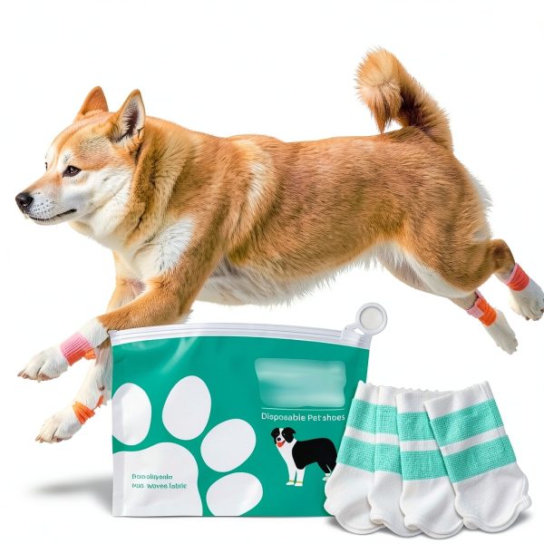 Disposable Dog Boots Furry Fun Market Medium Blue Waterproof Non Slip-1