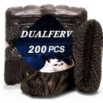 Shoe Covers Disposable DualFerv 200pcs Elastic Non Slip Rubber Band-0